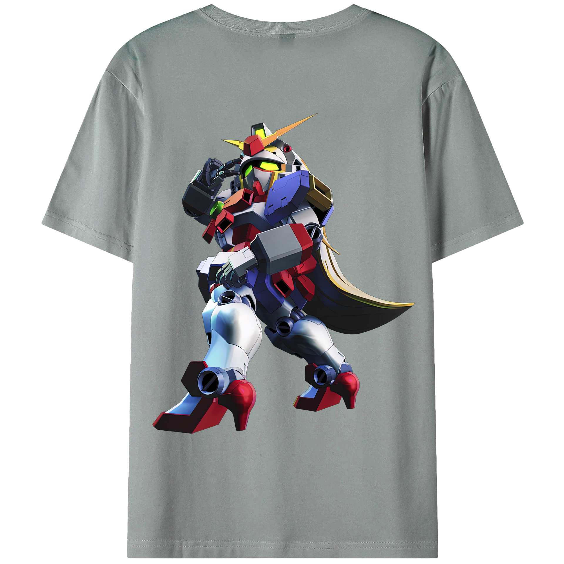 （画像用） 機動戦士ガンダム Mobile Suit Gundam 綿100％ メンズ半袖Tシャツ（バックプリント） 通気性